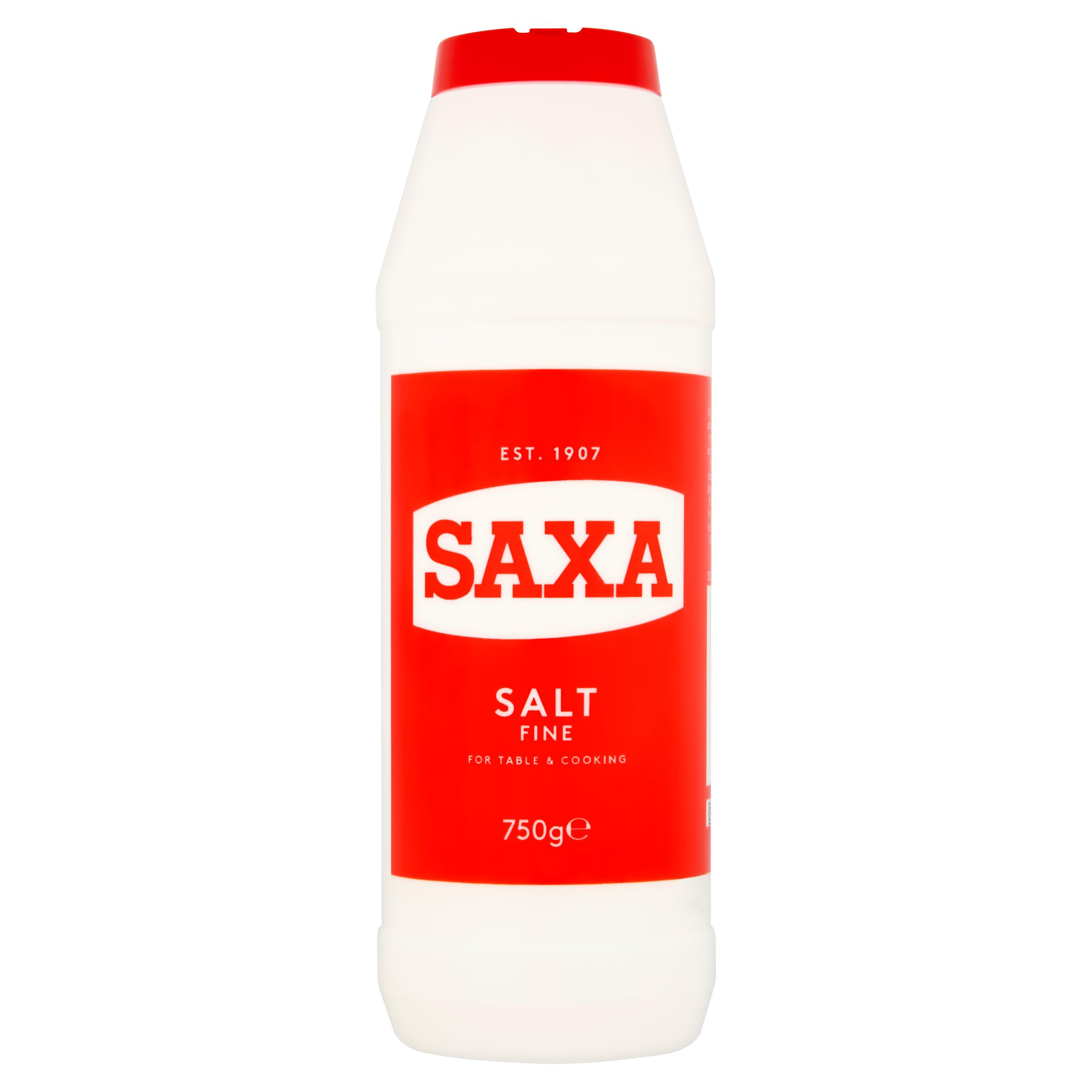 Saxa Fine Table Salt for Cooking and Table Use, 750g Drum