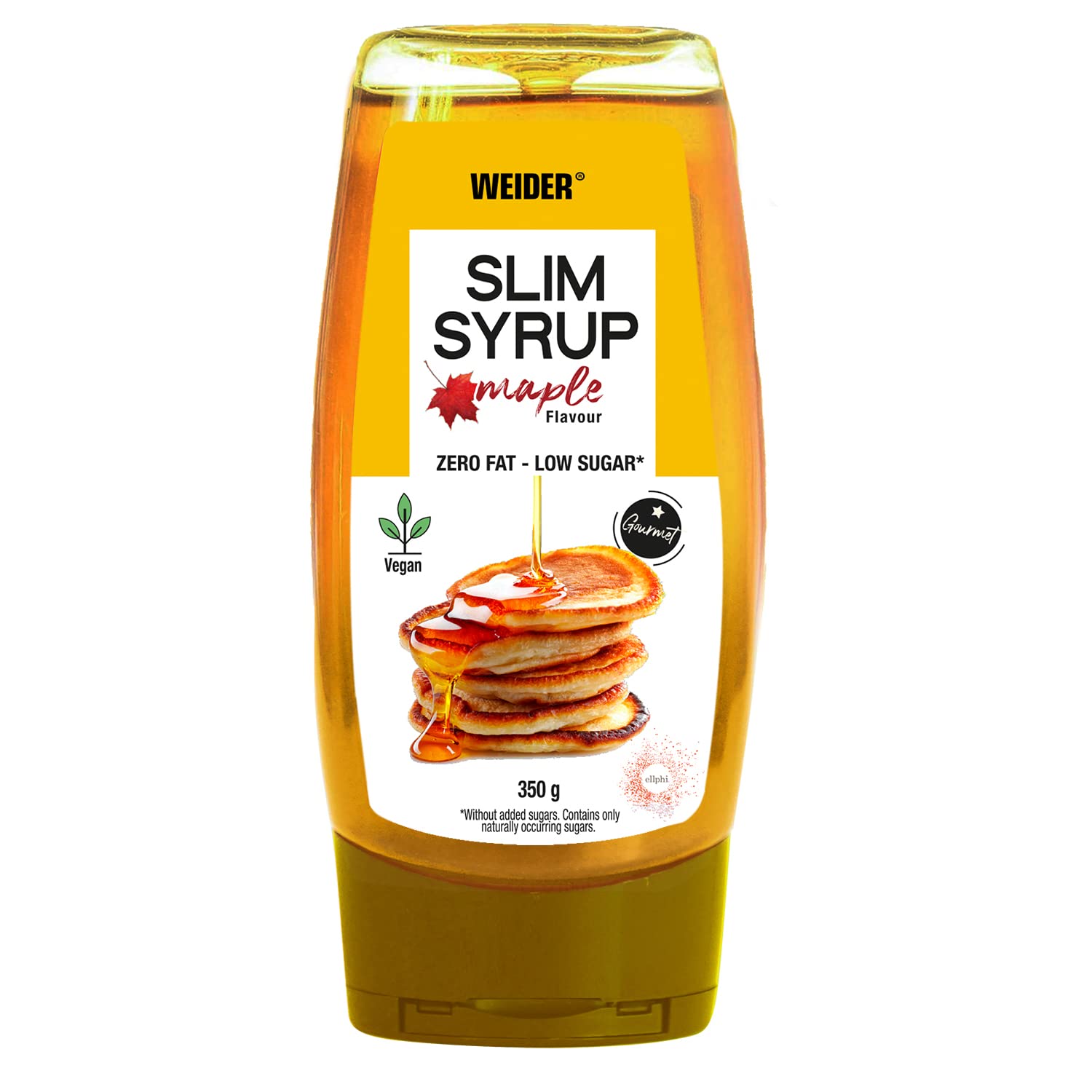 Weider Slim Syrup Maple Flavour - No Added Sugars, Vegan Friendly | 350g Bottle