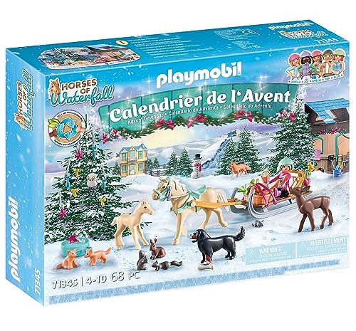 Playmobil 71345 Advent Calendar - Christmas Sleigh Ride, 24 Doors, 68-Piece Playset for Ages 4+ 5