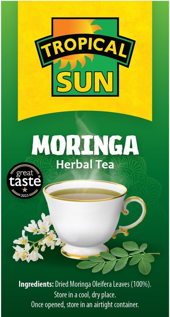 Tropical Sun Moringa-Tee, 100 % getrocknete Moringa Oleifera-Blätter, koffeinfreier Kräutertee, 1 Schachtel mit 20 Teebeuteln 3