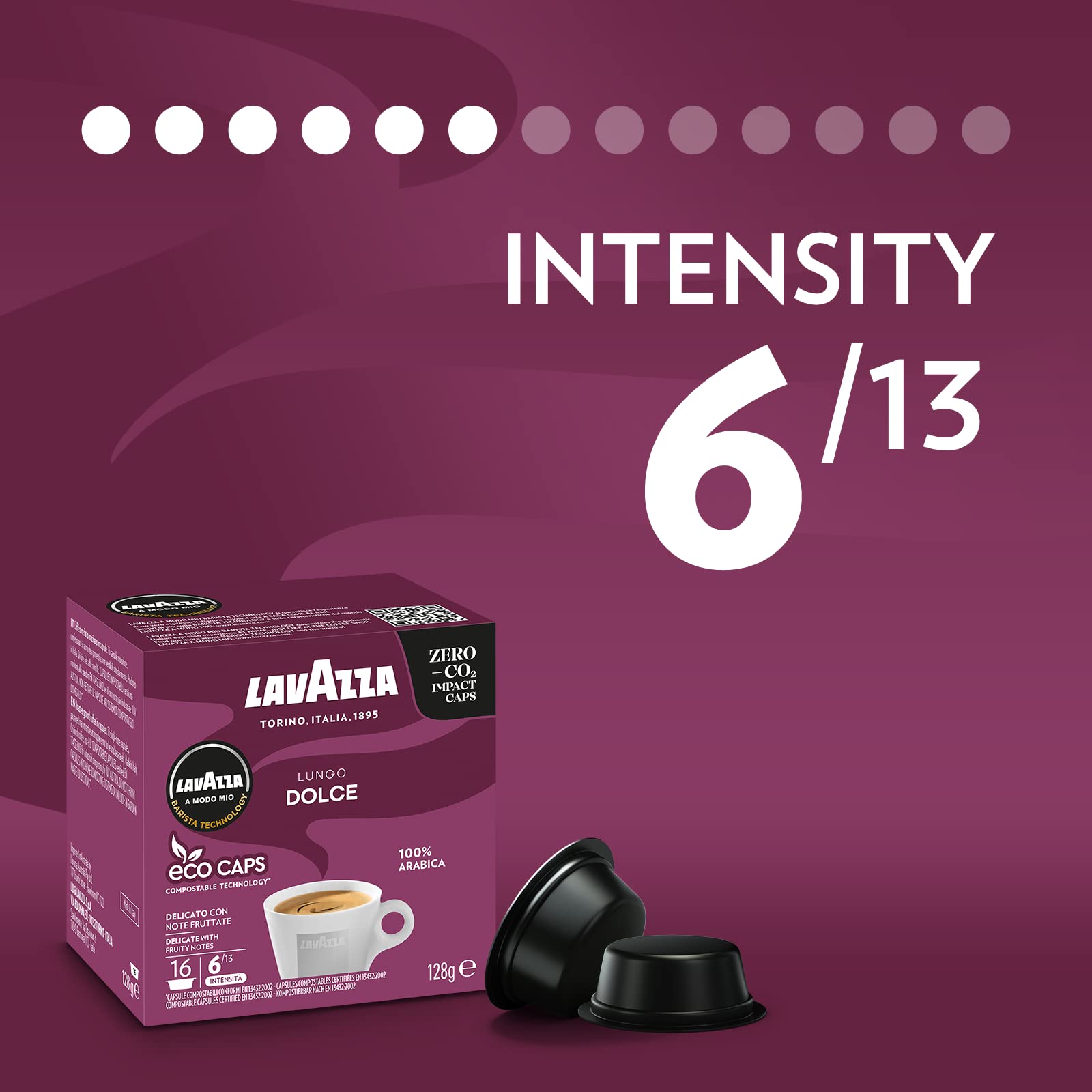 Lavazza A Modo Mio Lungo Dolce - 96 Coffee Capsules, 100% Arabica Blend with Notes of Dried Fruits 3