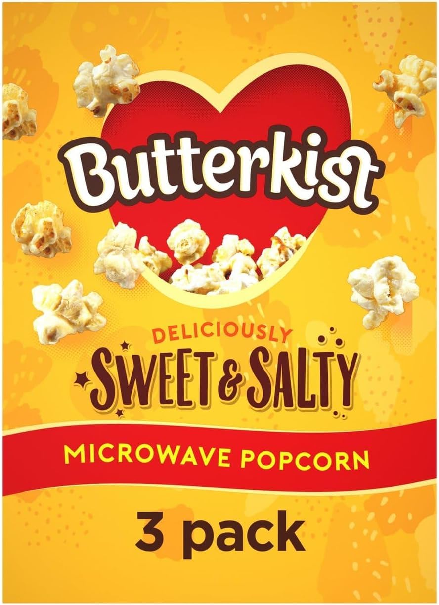Butterkist Sweet & Saltered Microwave Popcorn 3 x 60g - Toffee Coated Snack