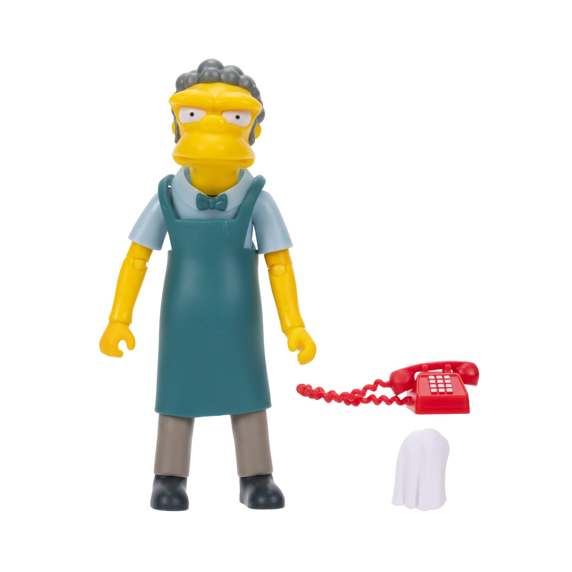 JAKKS Pacific The Simpsons - Moe Szyslak 12.7cm Articulated Action Figure with Phone & Dishcloth Accessory