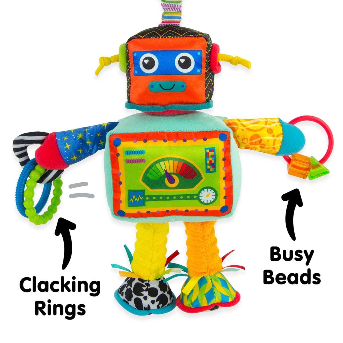 Lamaze Rusty the Robot - Sensory Toy for Babies 0-6 Months with Twistable Head & Clip 4