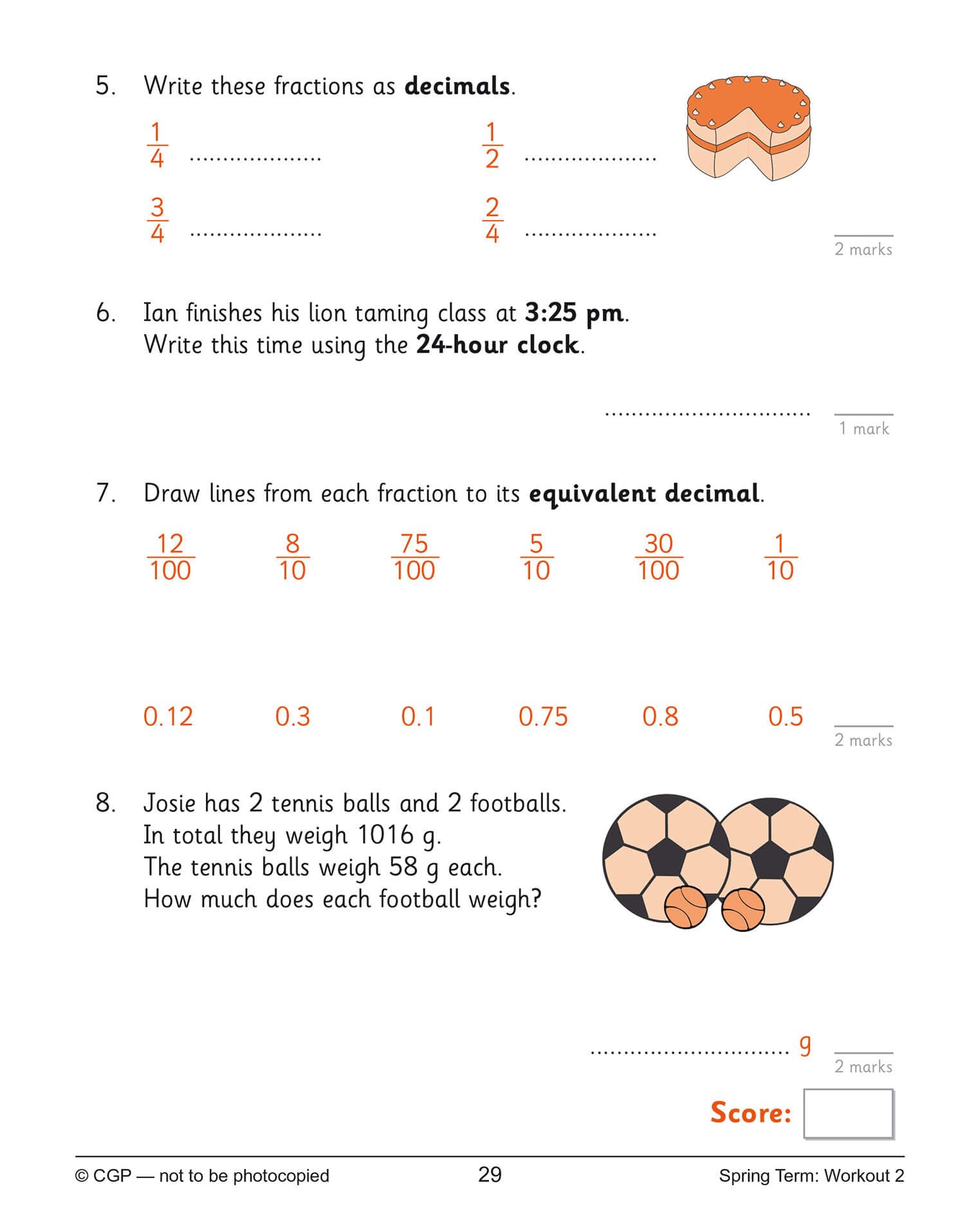 CGP KS2 Maths 10-Minute Weekly Workouts - Year 4 Study Aid | Paperback | English 2