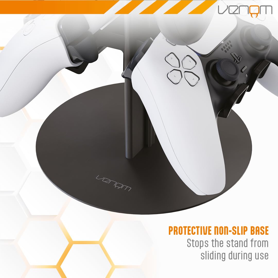 Venom Universal Headset & Controller Stand - 4-Tier Metal Organizer for 8 Controllers | Black 5