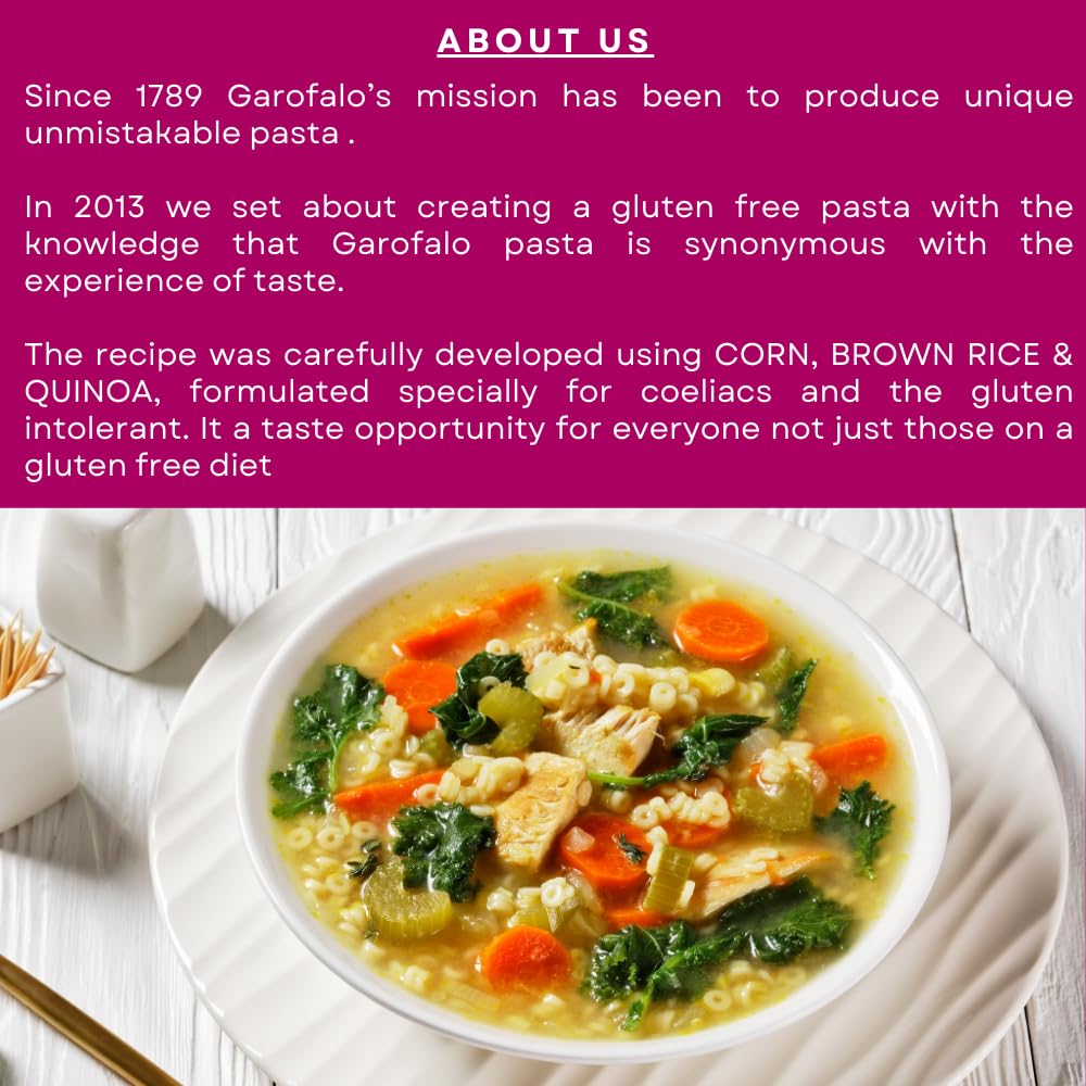 Garofalo Gluten Free Anellini Small Soup Pasta, 400g - Corn, Brown Rice & Quinoa 3