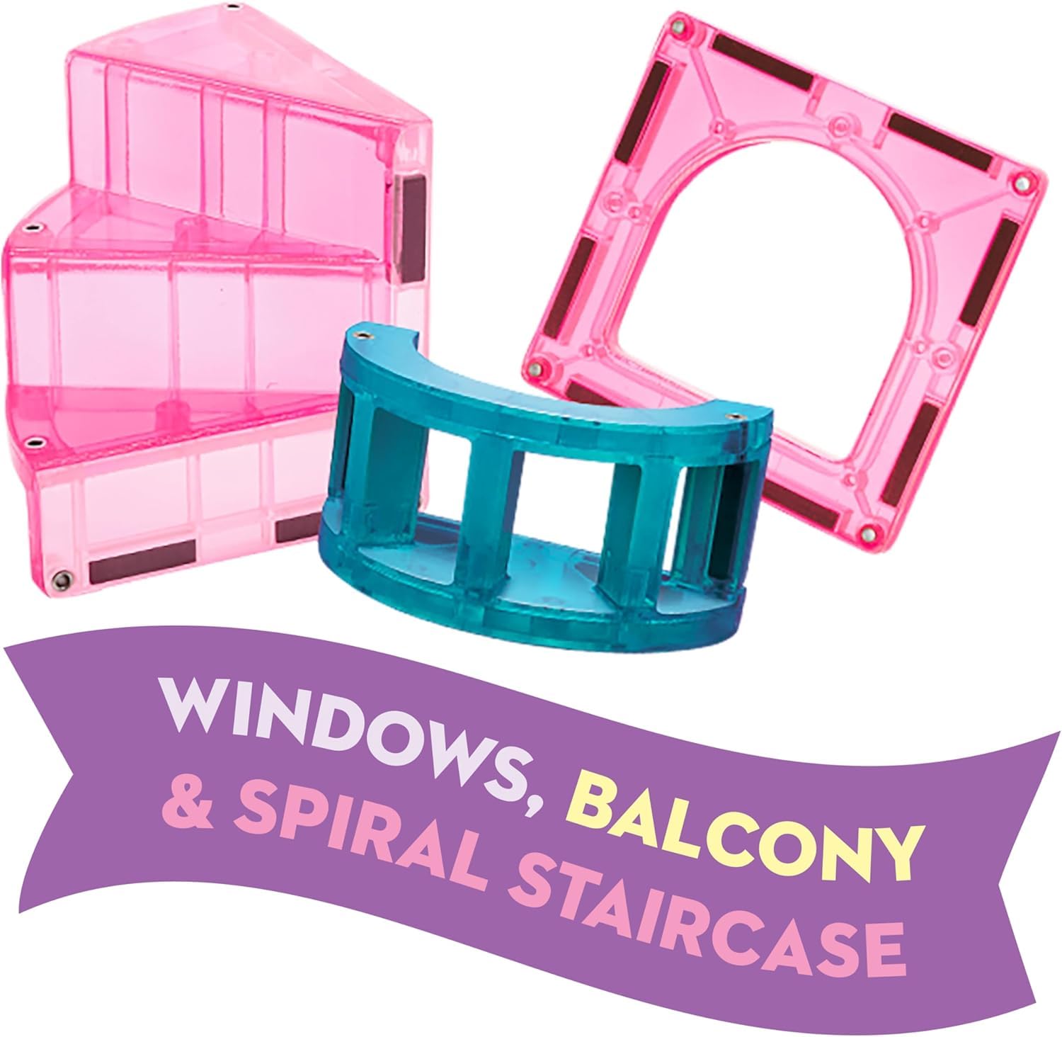 Magna-Tiles Castle 25-Piece Magnetic Construction Set - Drawbridge & Dragon Figures for Ages 3+