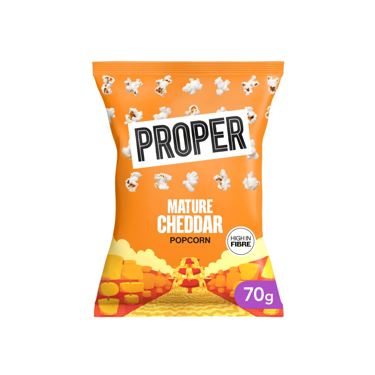 PROPER Corn Mature Cheddar Popcorn 8 X 70g