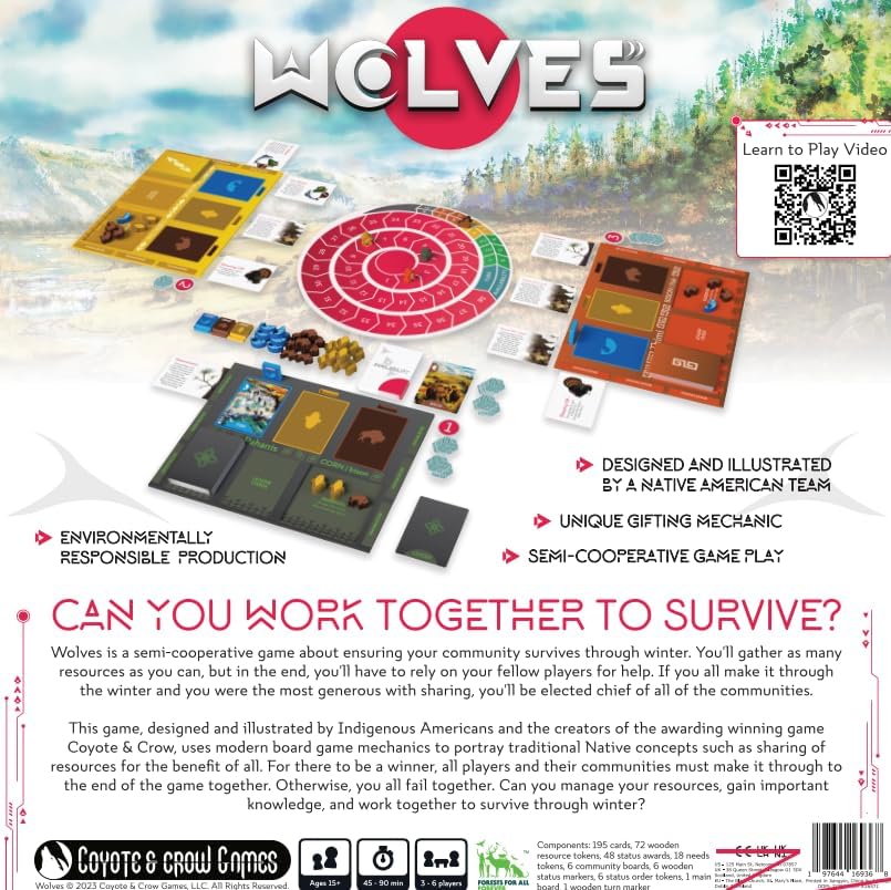 Coyote &amp; Crow Wolves Strategie-Brettspiel