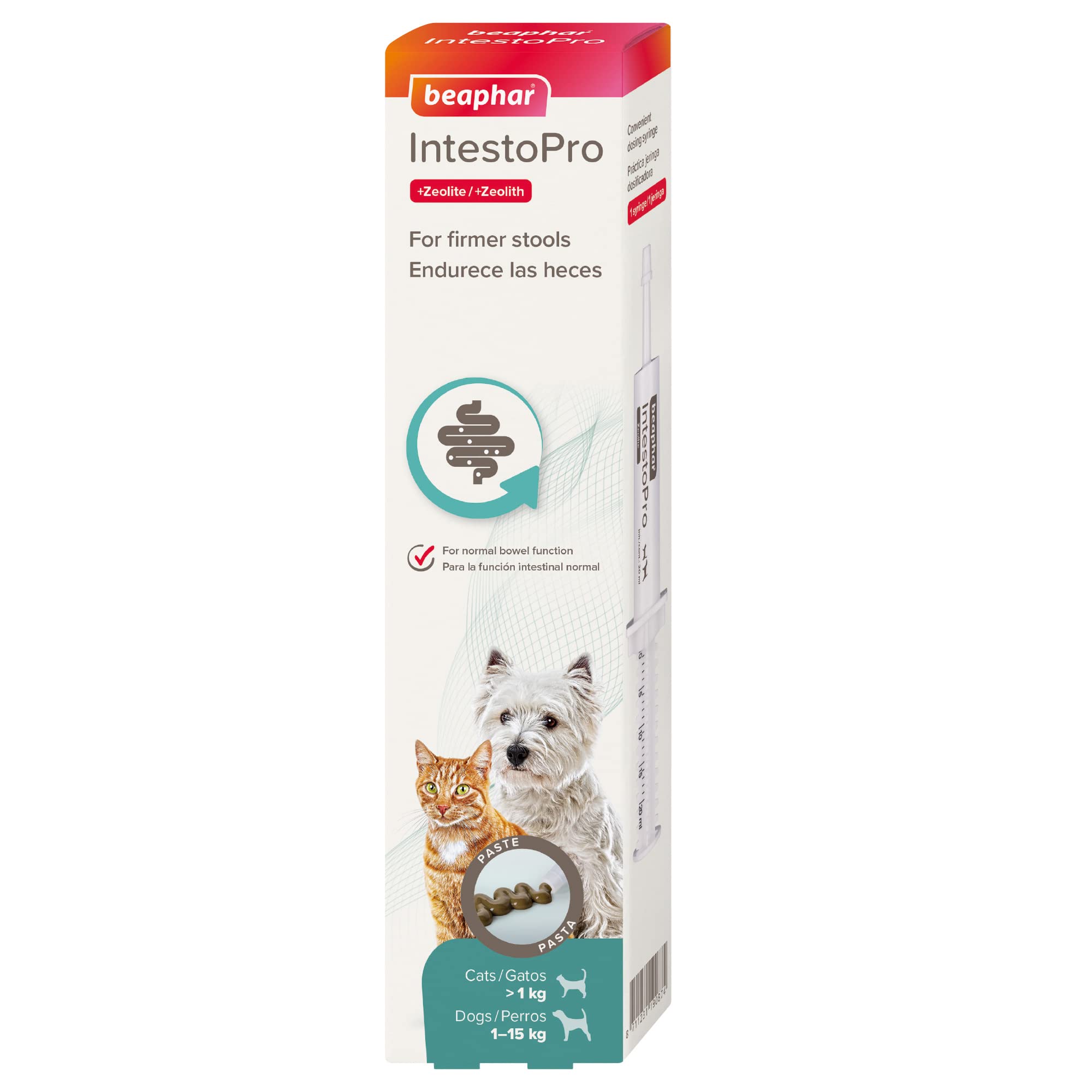 Beaphar IntestoPro Prebiotic Stool Firming Paste for Cats and Small Dogs | 20ml Syringe