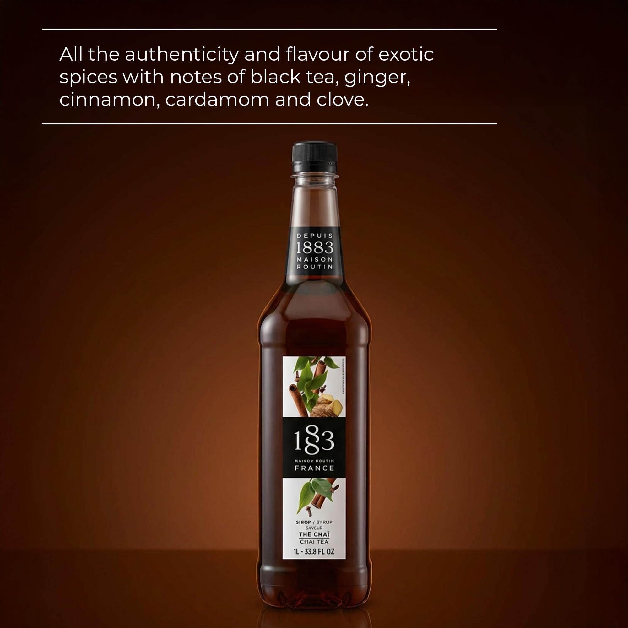 1883 MAISON ROUTIN Chai Tea Syrup - Natural Flavors, Vegan, Kosher | 1 L