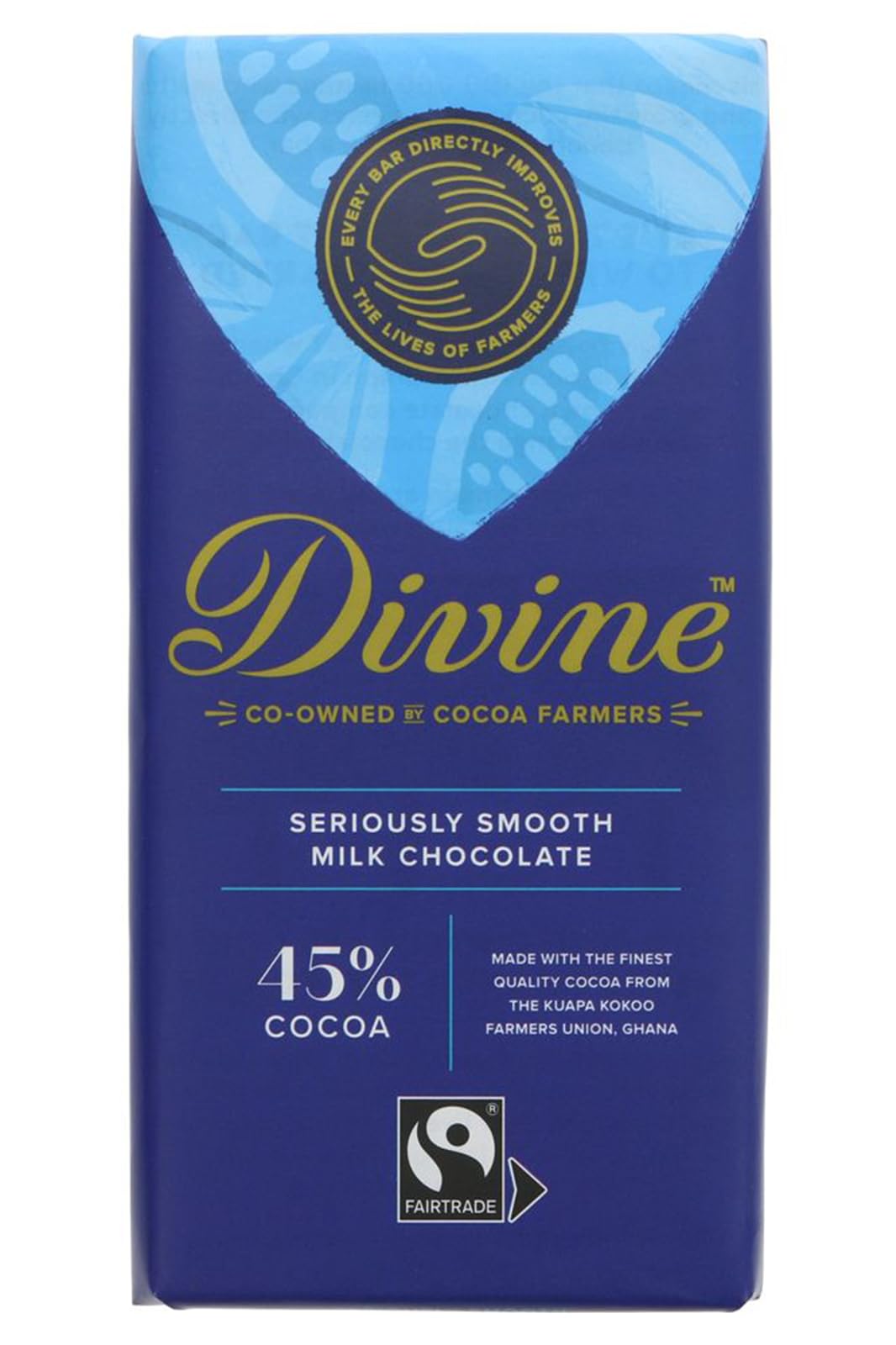 Divine 45% Cocoa Smooth Milk Chocolate Bar (90 g)