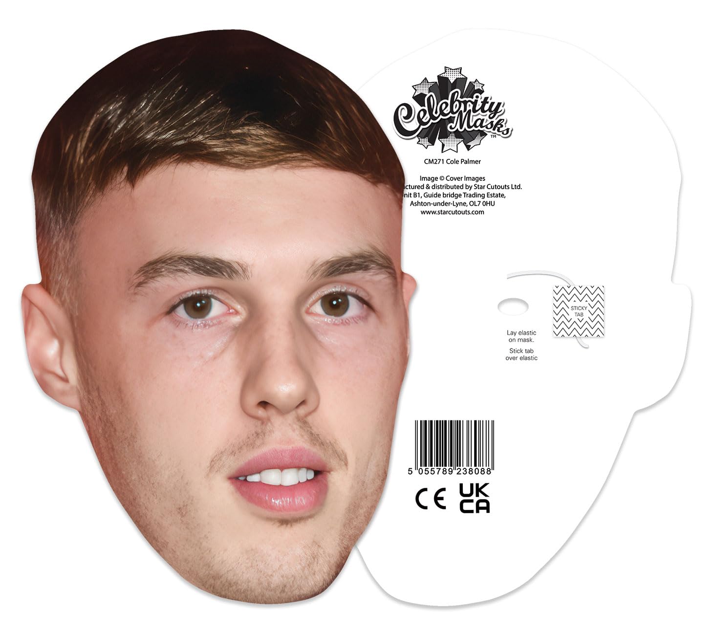 STAR CUTOUTS England Six Pack Football Star Masks - Declan Rice, Saka, Bellingham | Cardstock Party Set