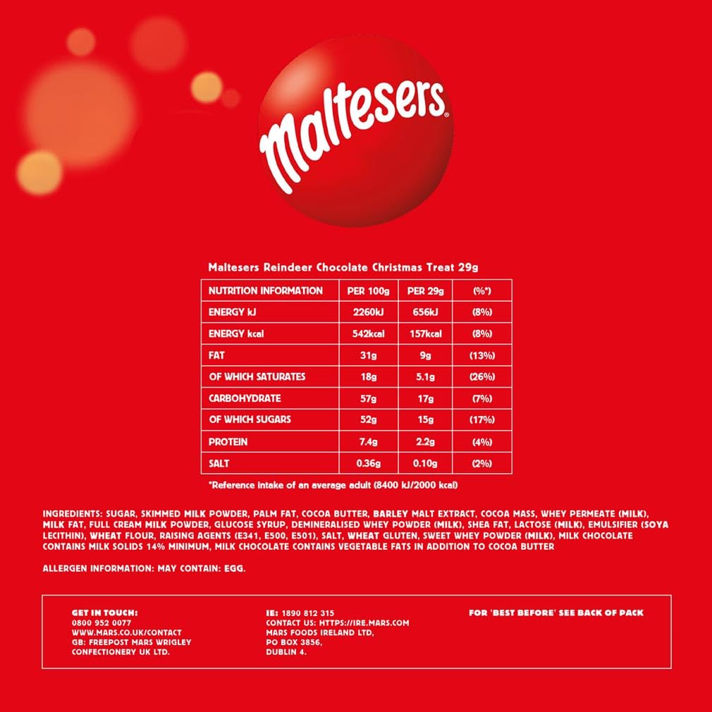 Maltesers – Weihnachtsgeschenkbox mit Rentier aus Milchschokolade, 32er-Packung, festliche Weihnachtsgeschenke 8