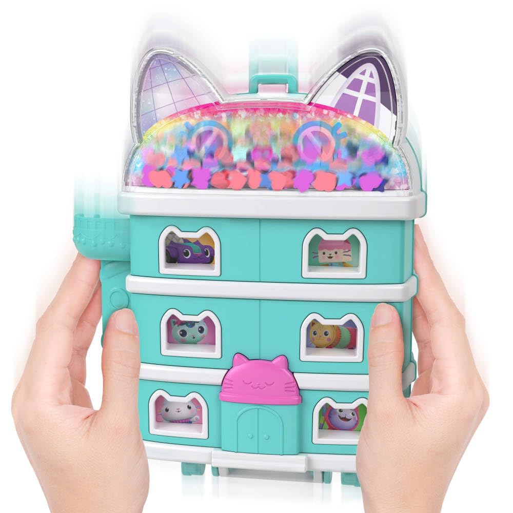 Polly Pocket x Gabby's Dollhouse Playset - 15-Piece Interactive Compact with Doll & Kitty Friends 5