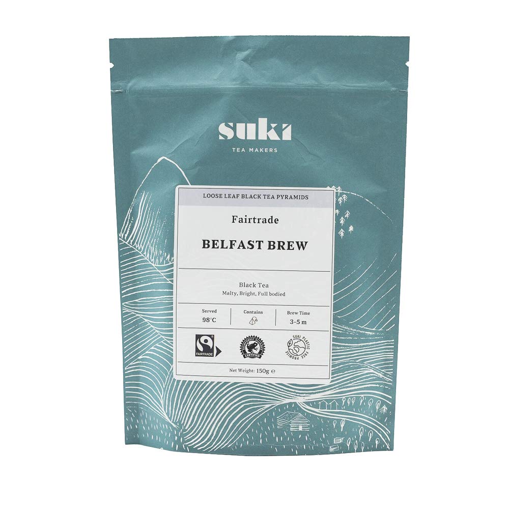Suki Tea Belfast Brew Black Tea - 50 Pyramid Bags | Malty Flavor | Fairtrade Certified 1