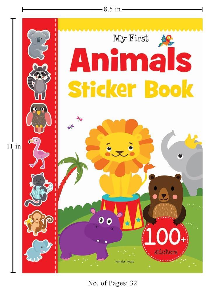 Wonder House My First Animal Sticker Book - 100+ Colorful Stickers | Hardcover | Ages 0-3 3