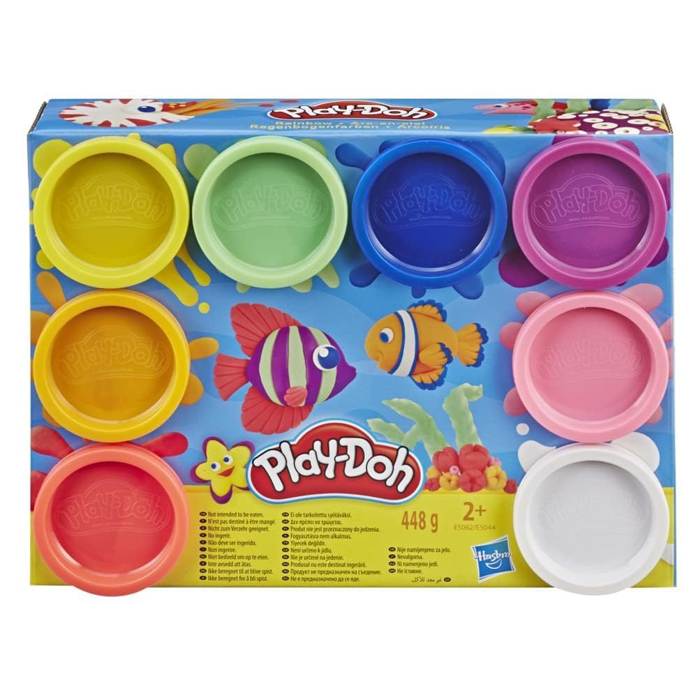 Play-Doh 8er-Pack Regenbogen-ungiftige Modelliermasse mit 8 Farben 4