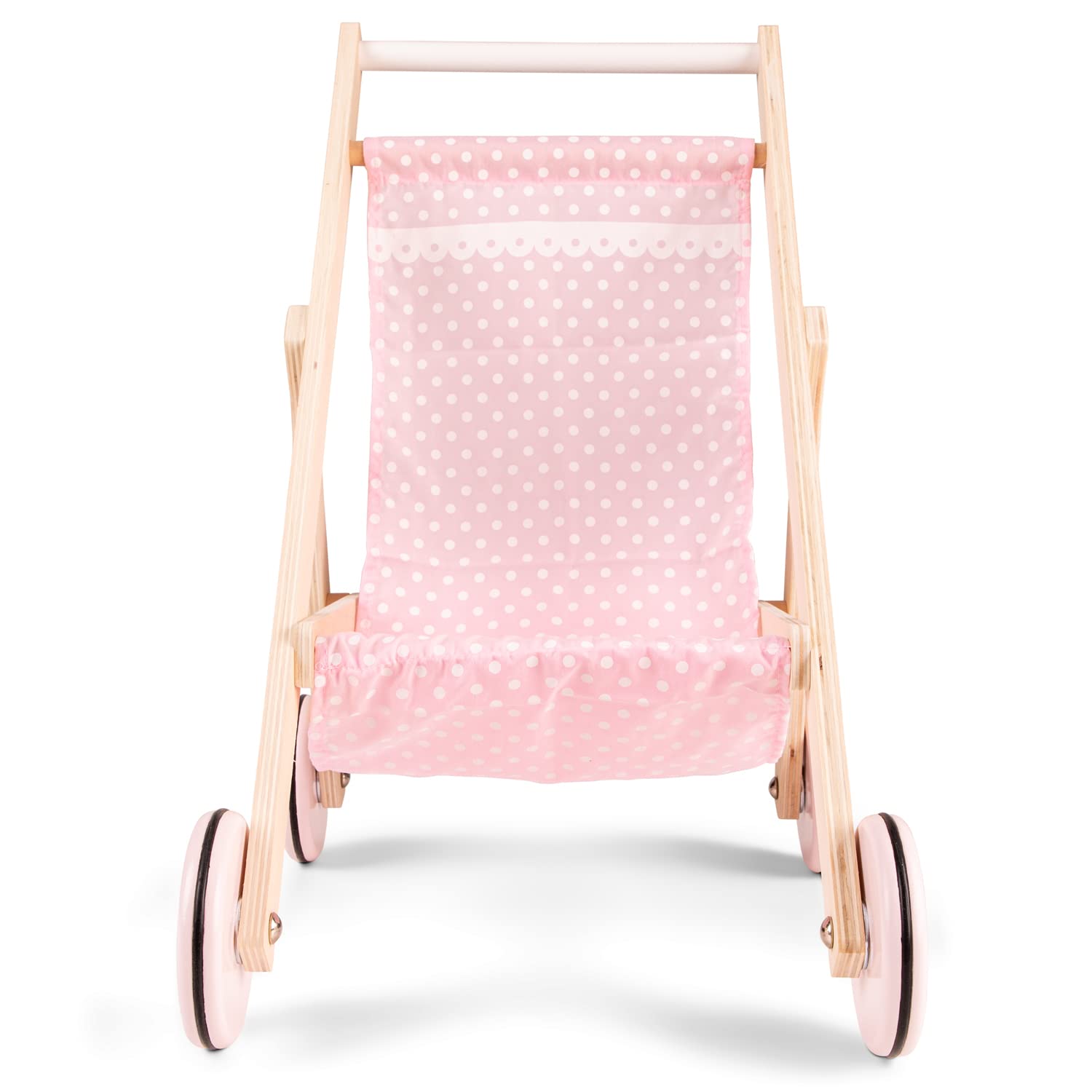 New Classic Toys Wooden Doll Stroller for Children 36 Months and Up - Pink/Natural 11