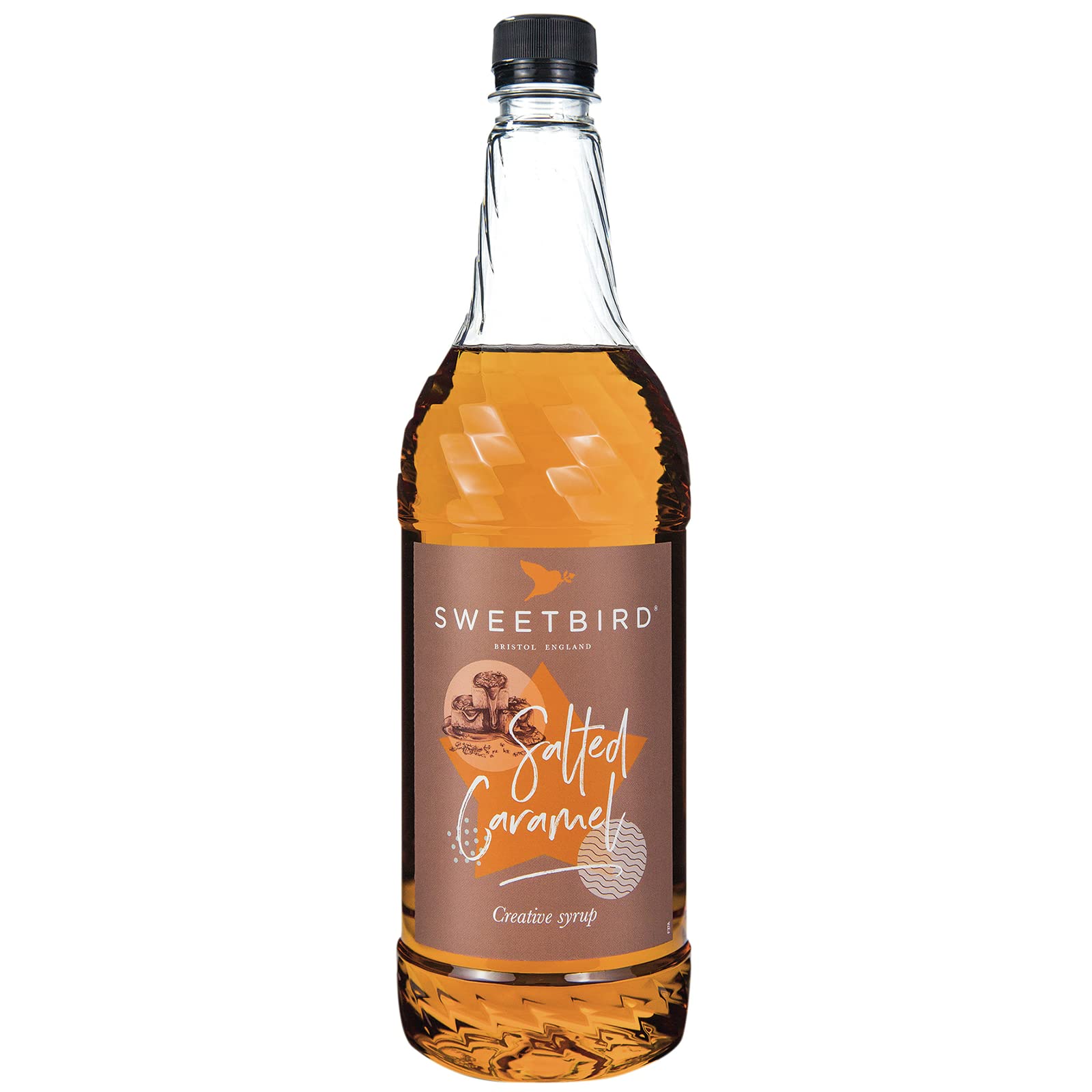 Sweetbird Salted Caramel Syrup - Vegan Friendly | 1 Litre Bottle | Made in UK