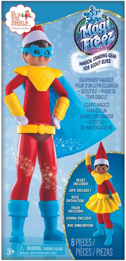 MagiFreez Polar Power Hero Costume - Gold Superhero Outfit for Scout Elf