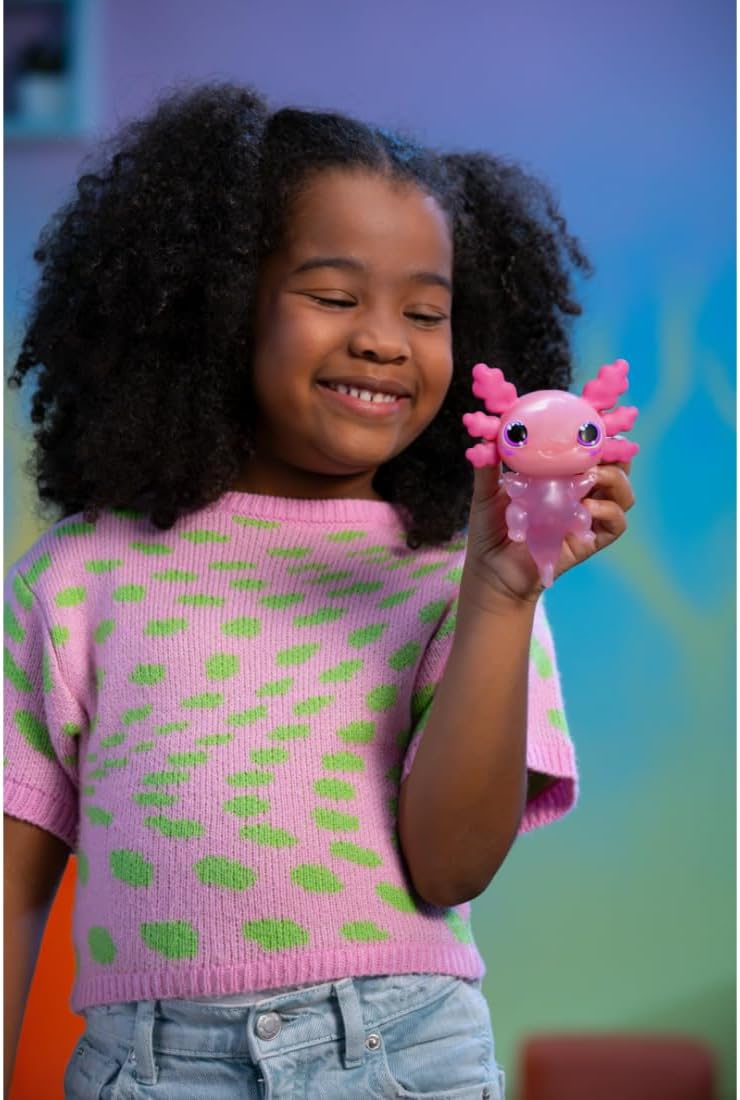 Let's Glo Axolotl - Pink Light-Up Electronic Pet Toy 4