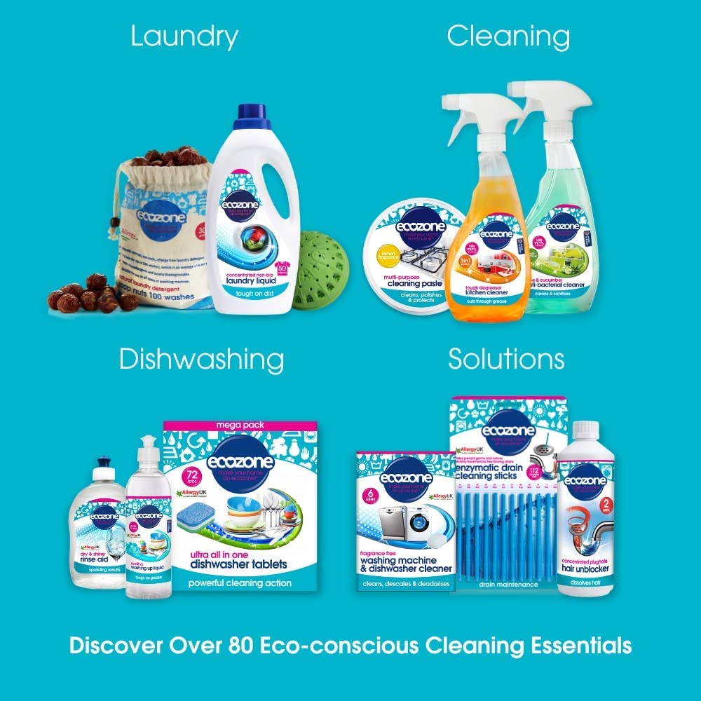 Ecozone Classic All-In-One Dishwasher Tablets - Plant-Based Cleaning | 72 Count | Vinegar Scent 4