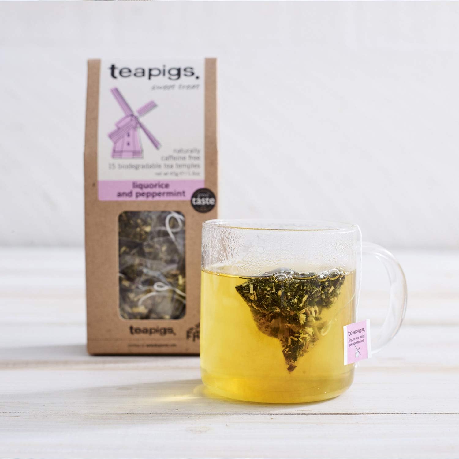 Teapigs Liquorice and Peppermint Tea - 50 Whole Leaf Tea Bags, Naturally Caffeine-Free Herbal Infusion 4
