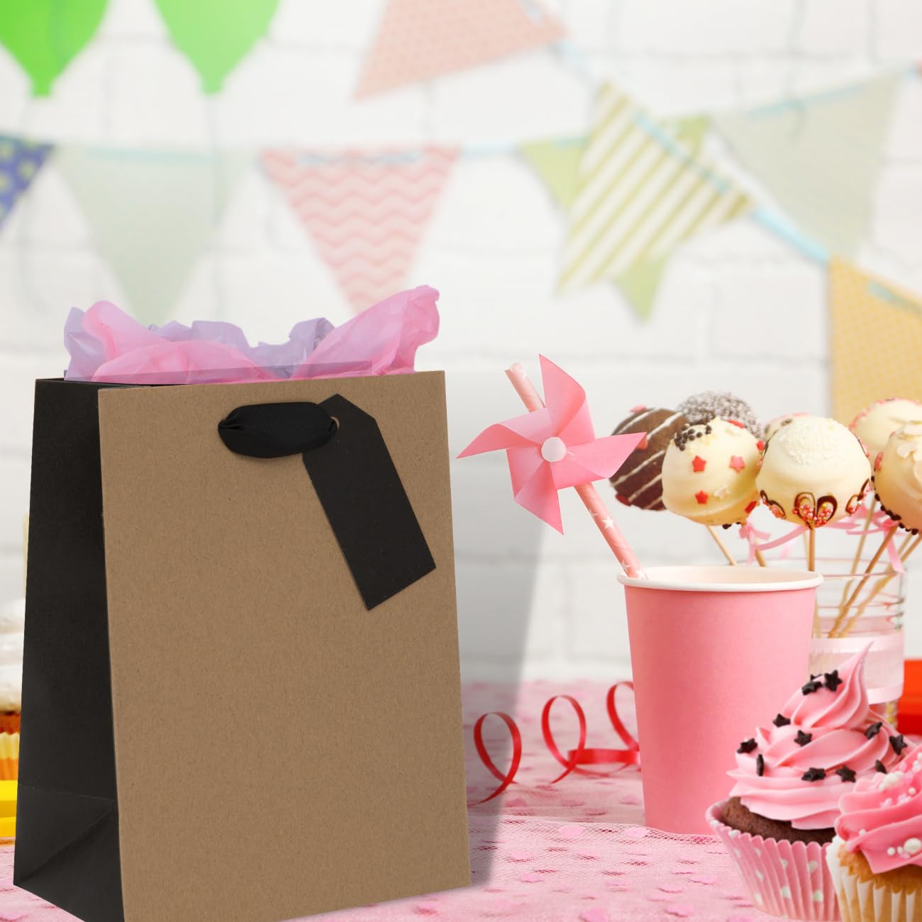 Glick Luxury Medium Gift Bag for Birthdays & Celebrations | Black | 225x200x100mm 4
