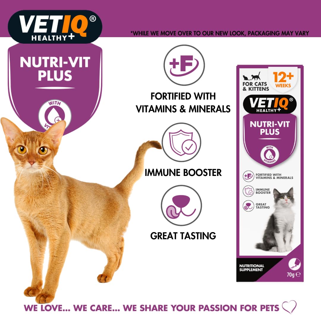 VETIQ Nutri-Vit Plus Cat Multivitamin Paste - High Calorie Energy & Appetite Stimulant | 70g