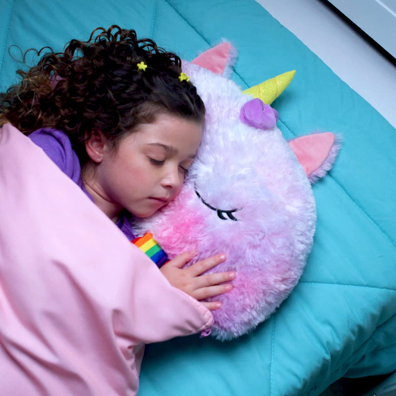Happy Nappers Kids Sleeping Bag Rainbow Unicorn - Plush Toy & Comfy Sleeping Bag for Unisex Youth 3
