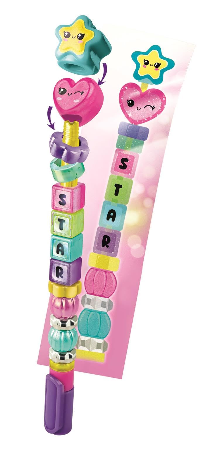 Clementoni The Message Pens - Design Your Own Pens with Beads & Stickers, Ages 6+ 3