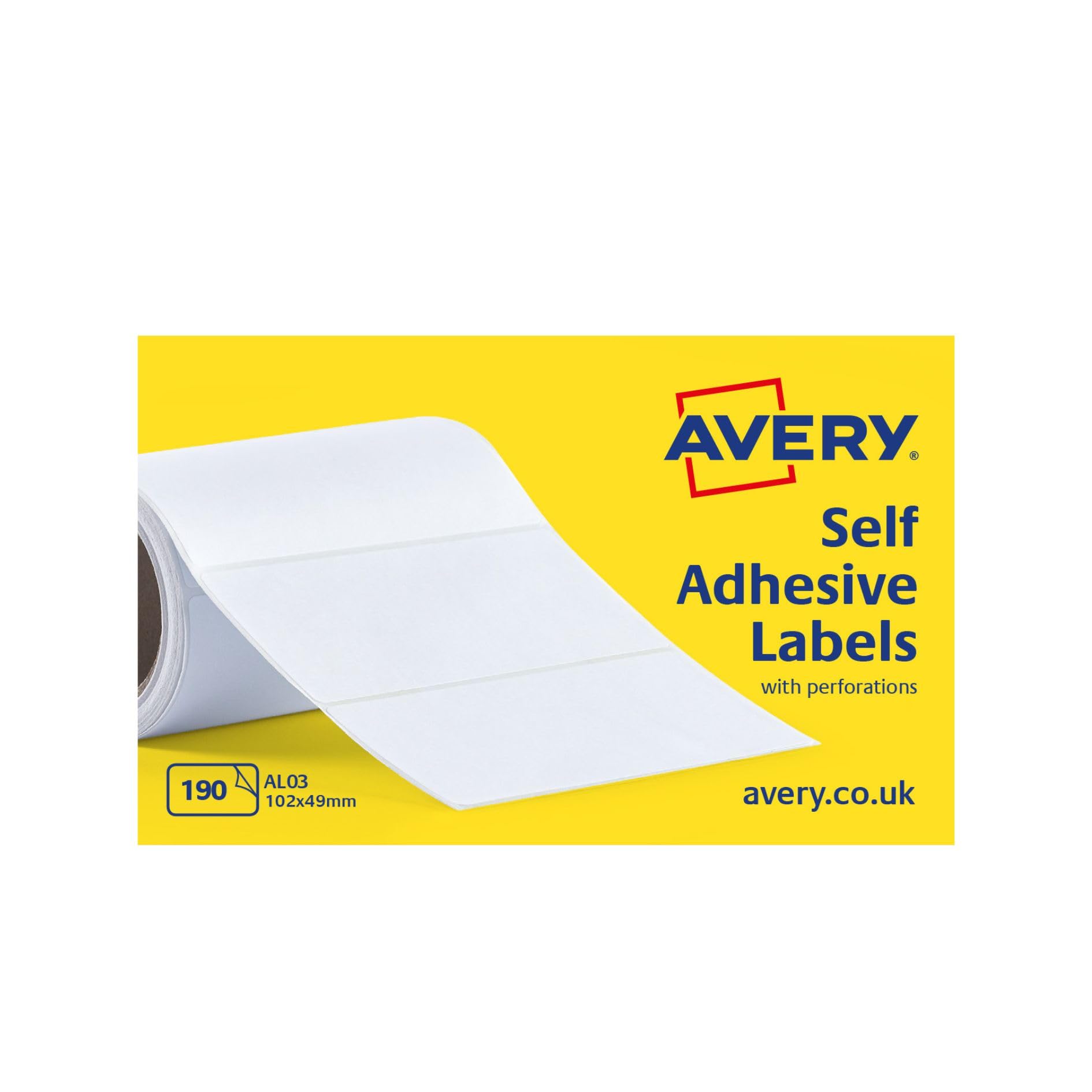 AVERY Multipurpose Roll Labels - 102 x 49 mm White, 190 Labels per Roll | Inkjet Compatible 1