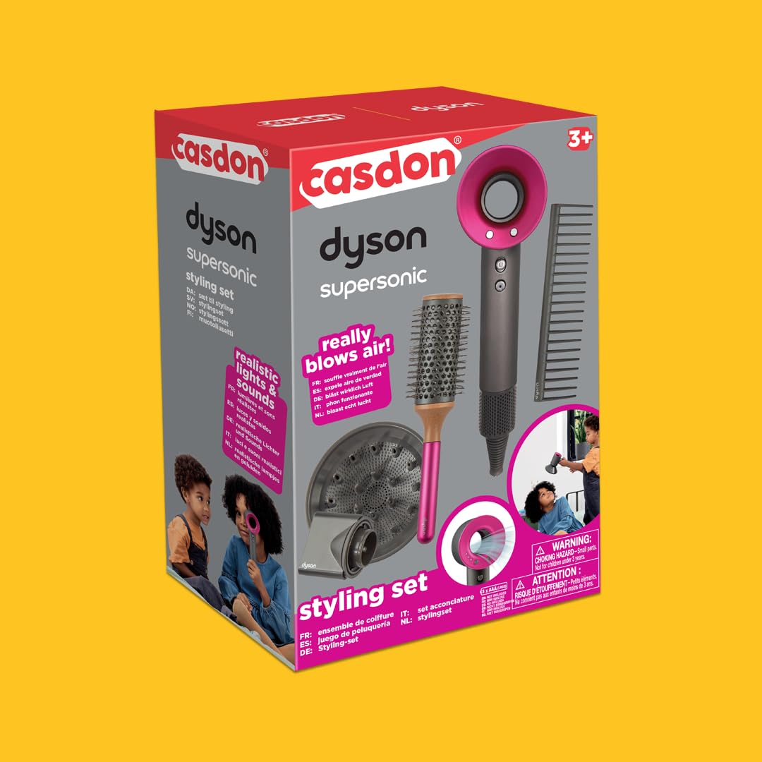 Casdon Dyson Supersonic Styling Set - Interactive Toy Hairdryer for Kids Aged 3+ 19