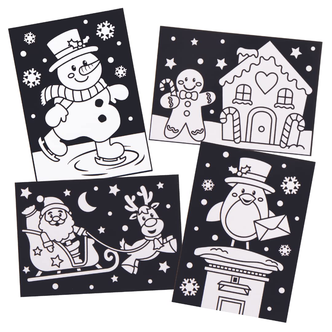 Baker Ross Christmas Colour in Art Pictures - Pack of 10 Fuzzy Craft Kit 5