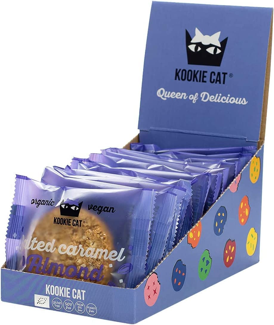 Kookie Cat - Salted Caramel Almond Individually Wrapped Vegan Cookies, Gluten Free