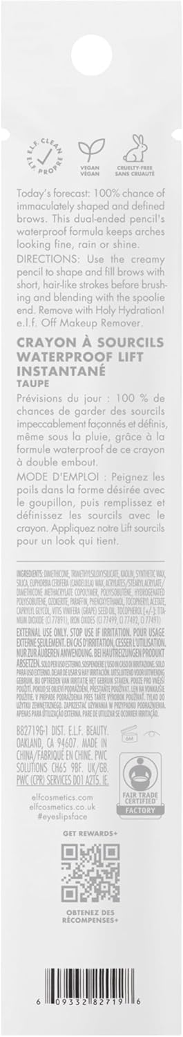 e.l.f. Instant Lift Waterproof Brow Pencil (0.24g) - Taupe