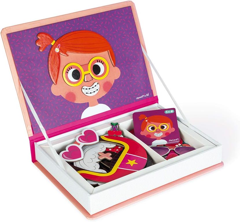 Janod Magnéti'book Girl's Crazy Faces - Magnetic Educational Game for Ages 3-8 7