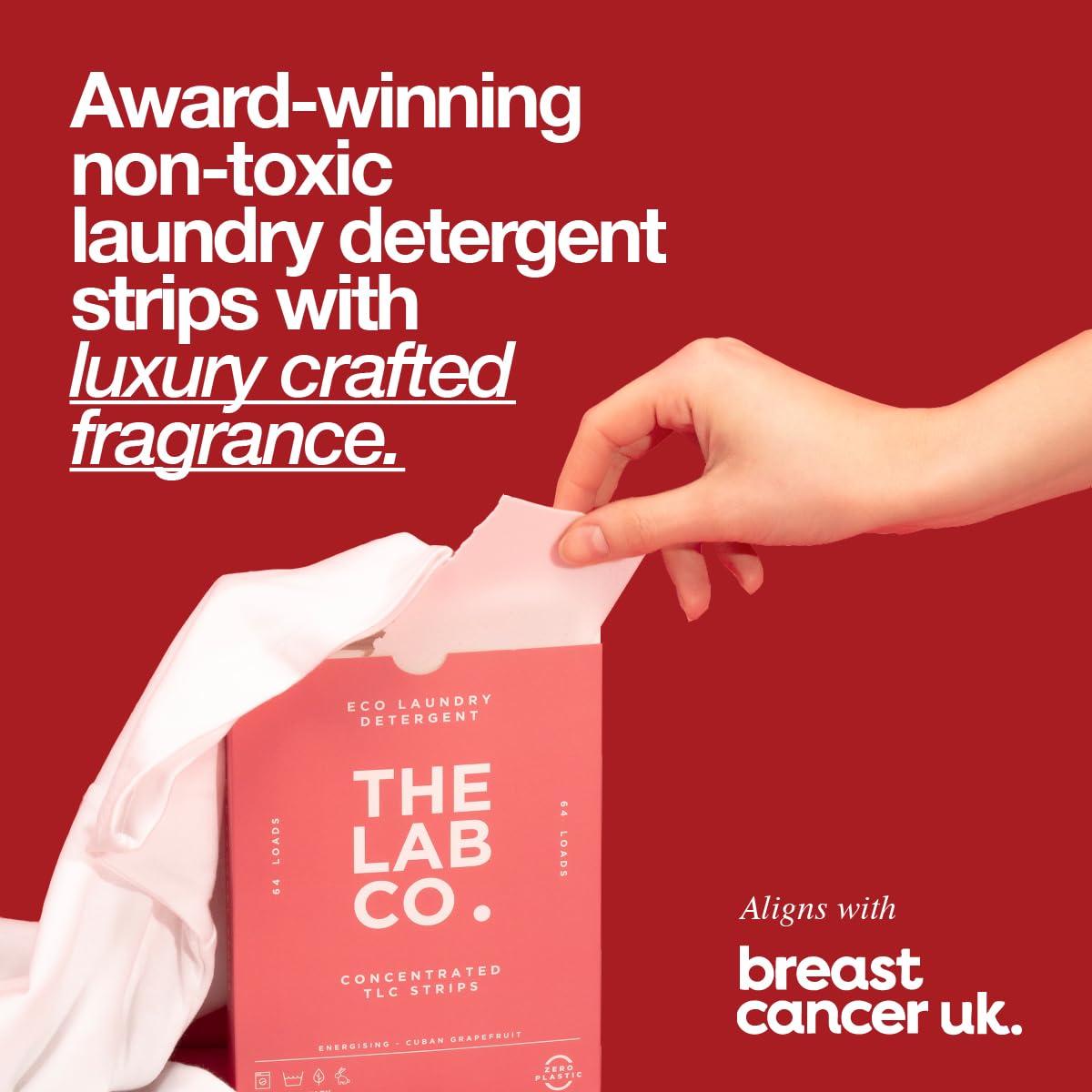 The Lab Co. Laundry Detergent Sheets | Eco Ultra-Concentrate | Energising Scent | 64 Count