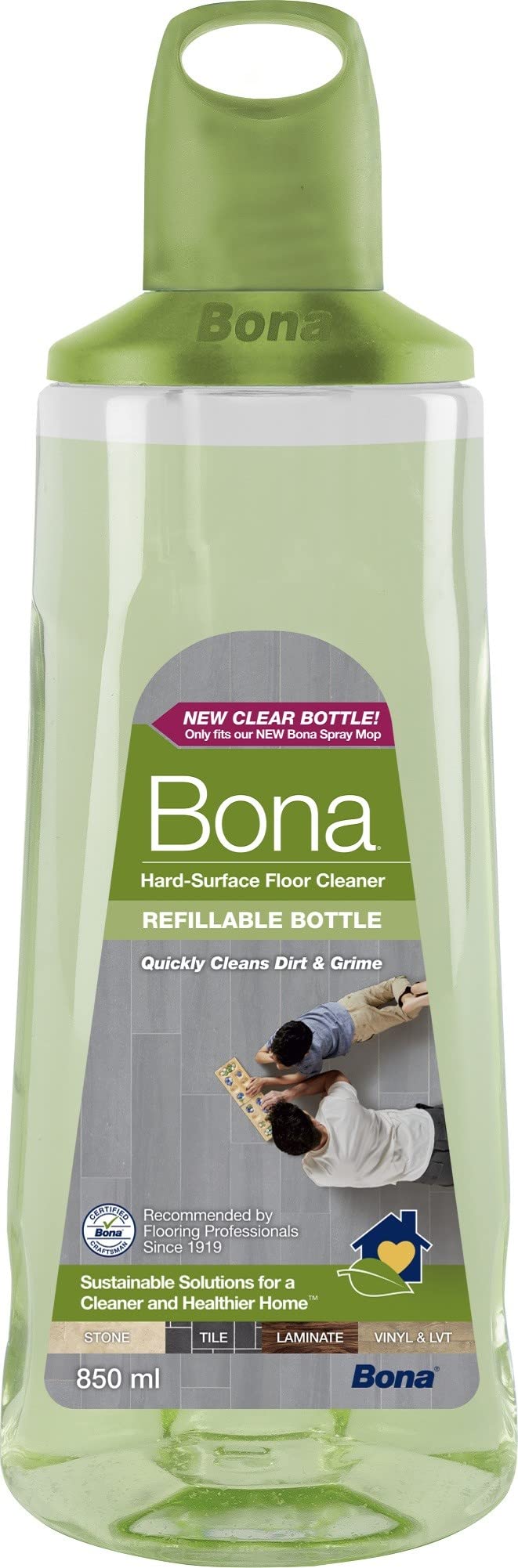 Bona Premium Spray Mop Cartridge Hard Surface Floor Cleaner Refill | 850 ml | Unscented 1