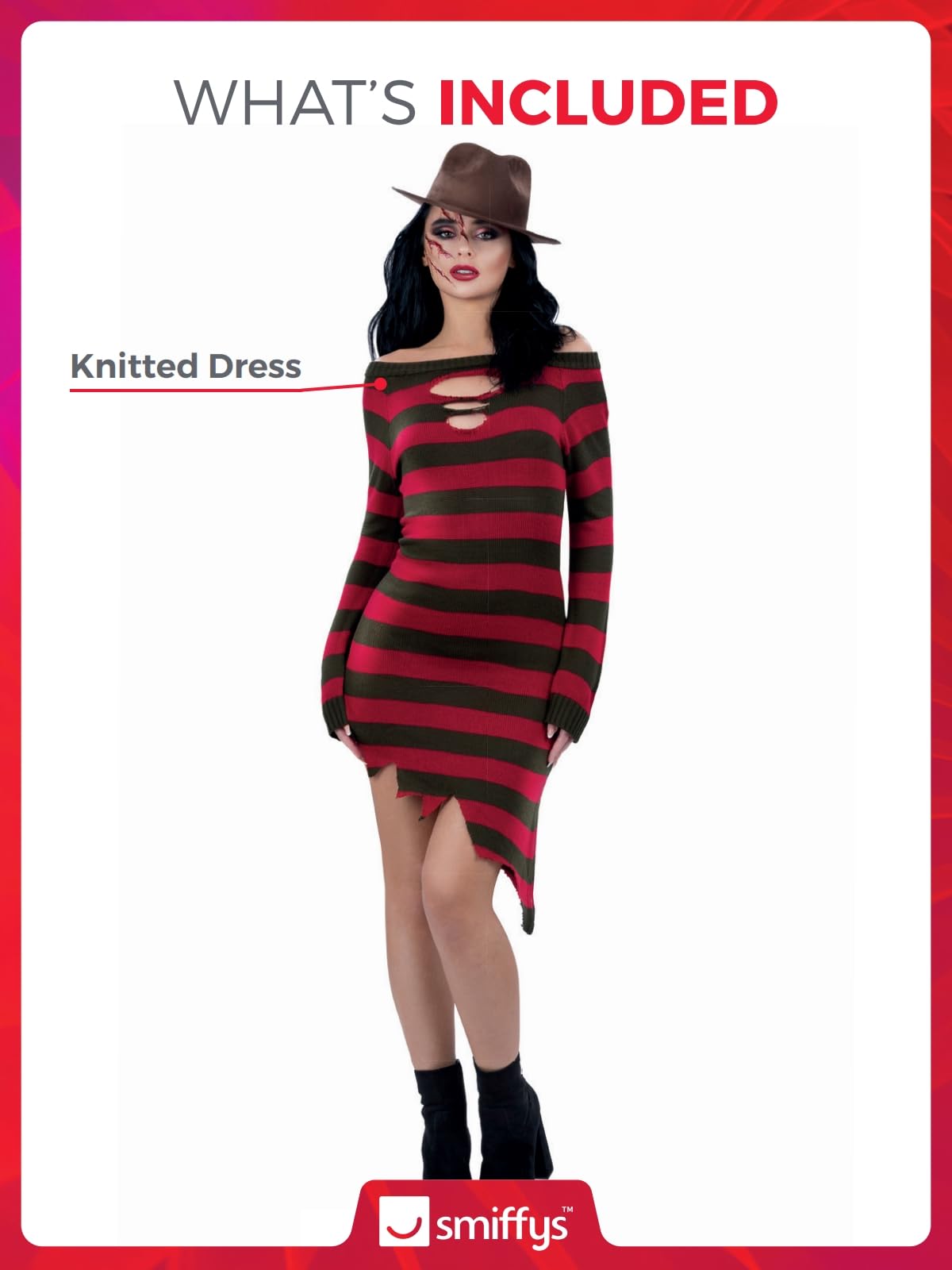 Smiffys Freddy Krueger Costume - Women's Size 8