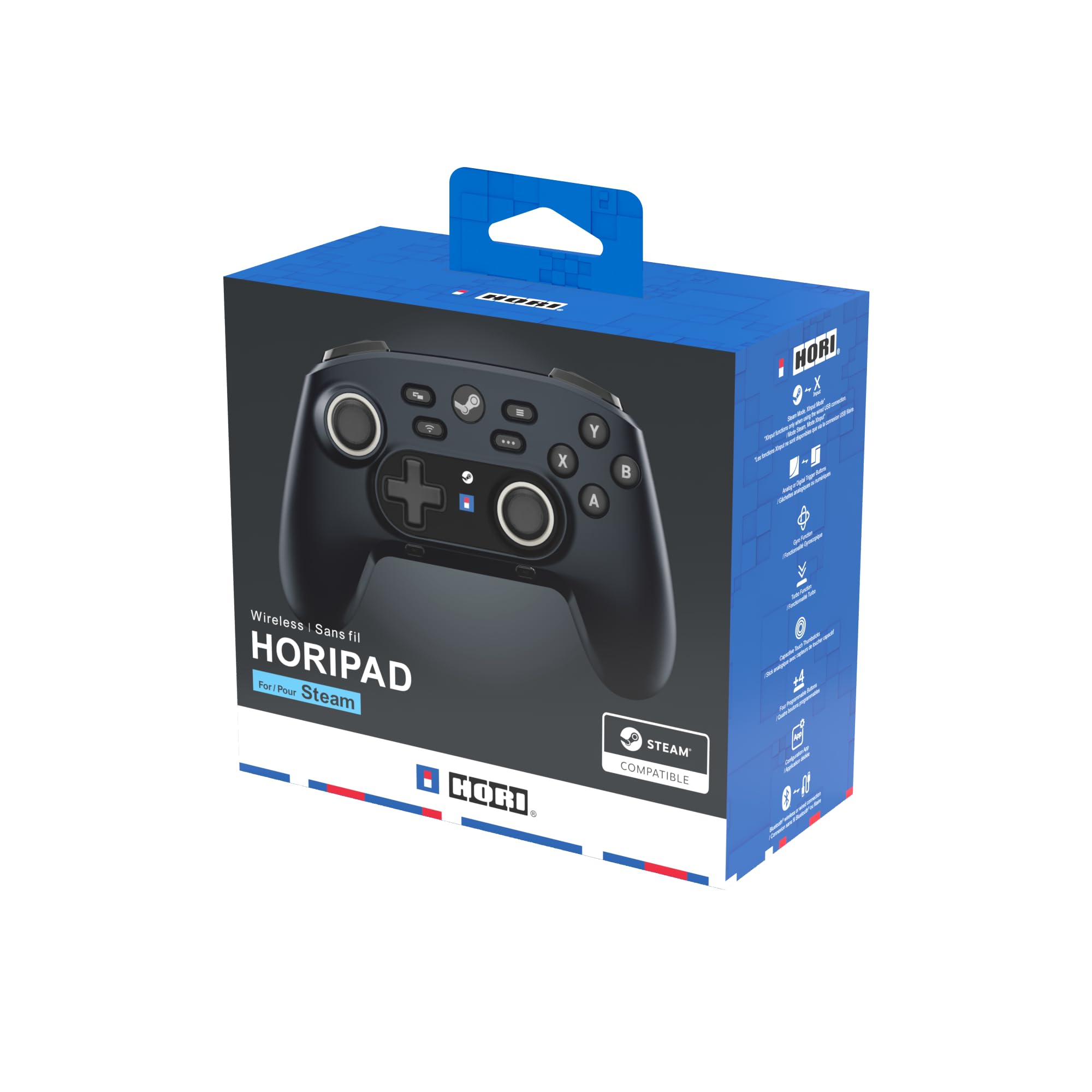 HORI Wireless HORIPAD for Steam - Pro Controller for PC & Steam Deck (Midnight Black) 3