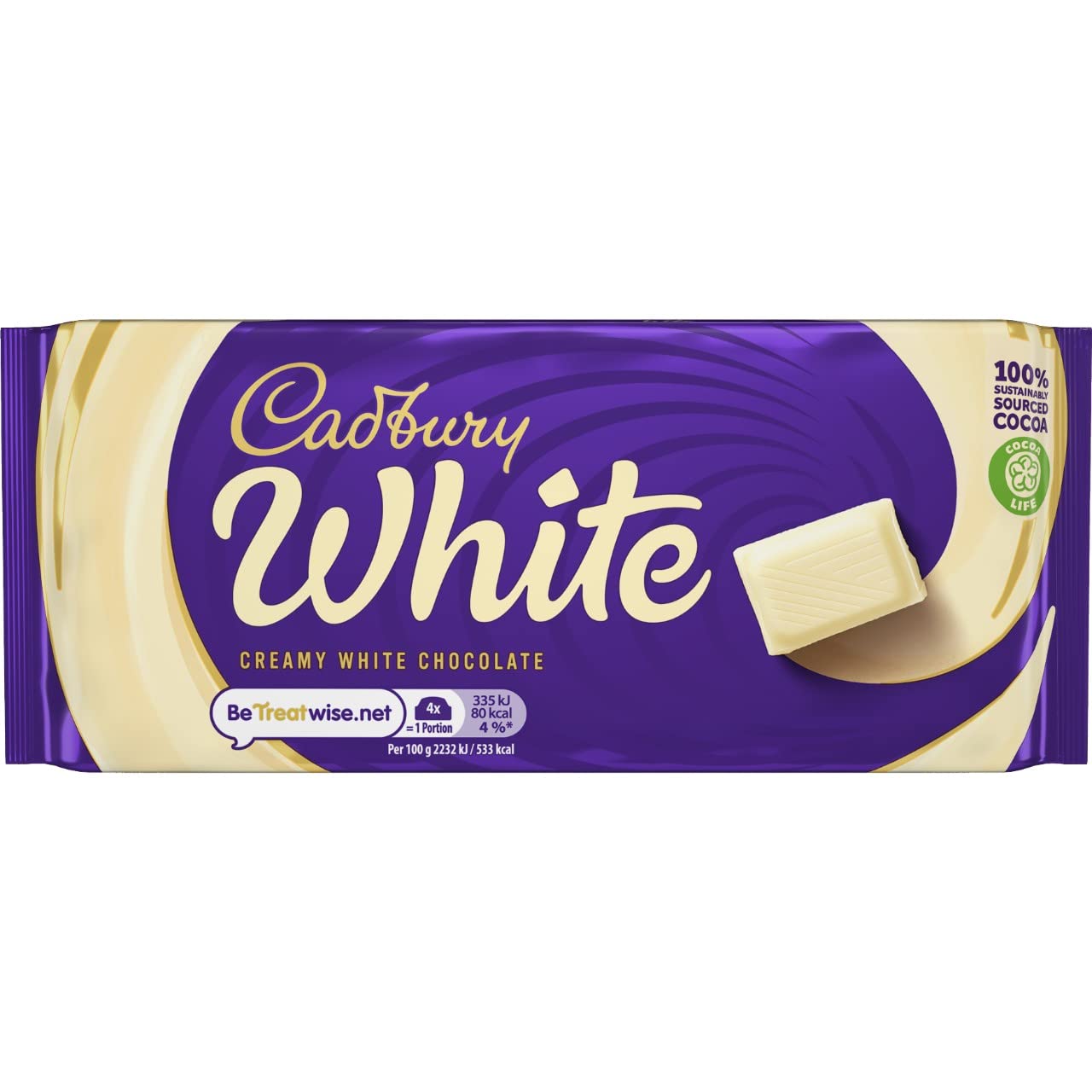 Cadbury Creamy White Chocolate Bar - 90g Single Bar 3