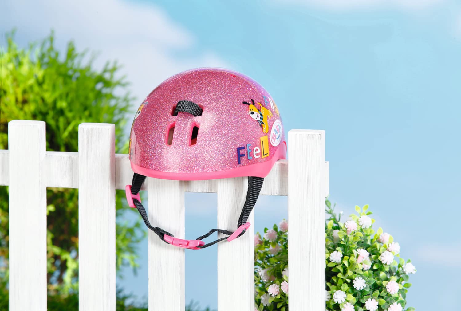 BABY Born 43 cm Doll Bike Helmet - Pink Glitter Safety Accessory for Kids 3+ 4
