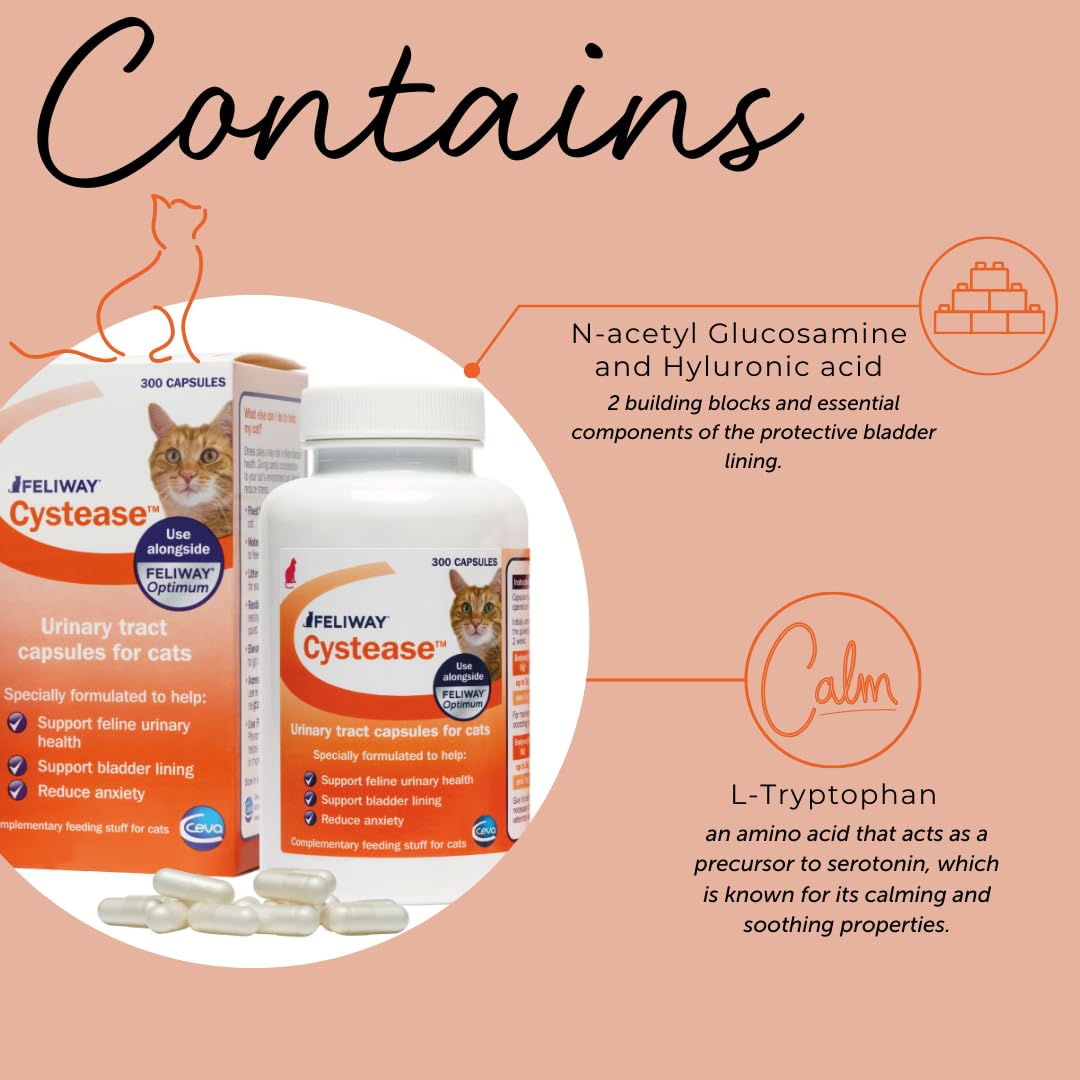 Feliway Cystease - For Stress-Related Bladder Problems in Cats | 300 Capsules 3