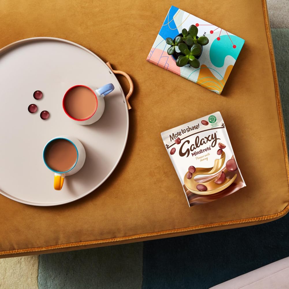 Galaxy Minstrels Milchschokoladenbeutel 195 g – Zarte Schokolade mit knuspriger Zuckerhülle 10