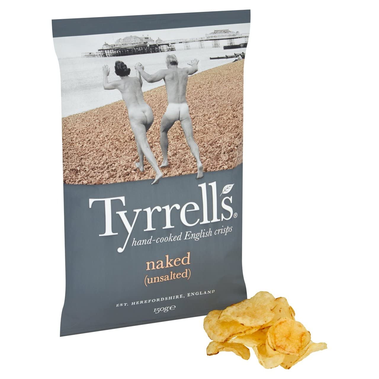 Tyrrells Naked No Salt Potato Crisps, 150g – Hand Cooked Vegan Gluten-Free Snack 3