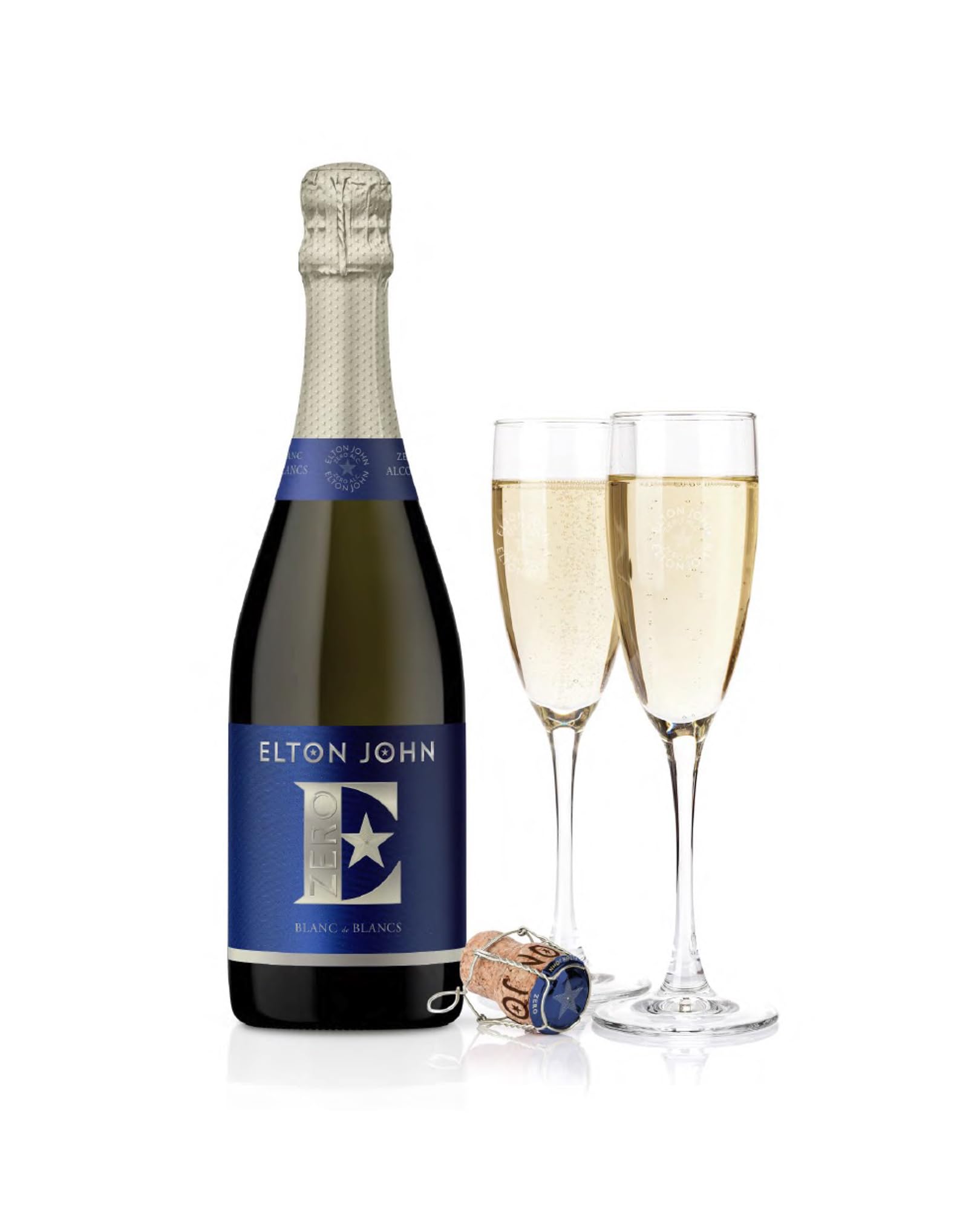 Blue Tree Elton John Blanc de Blancs Zero Non-Alcoholic Sparkling Wine | 0% ABV | 75cl Gift Box