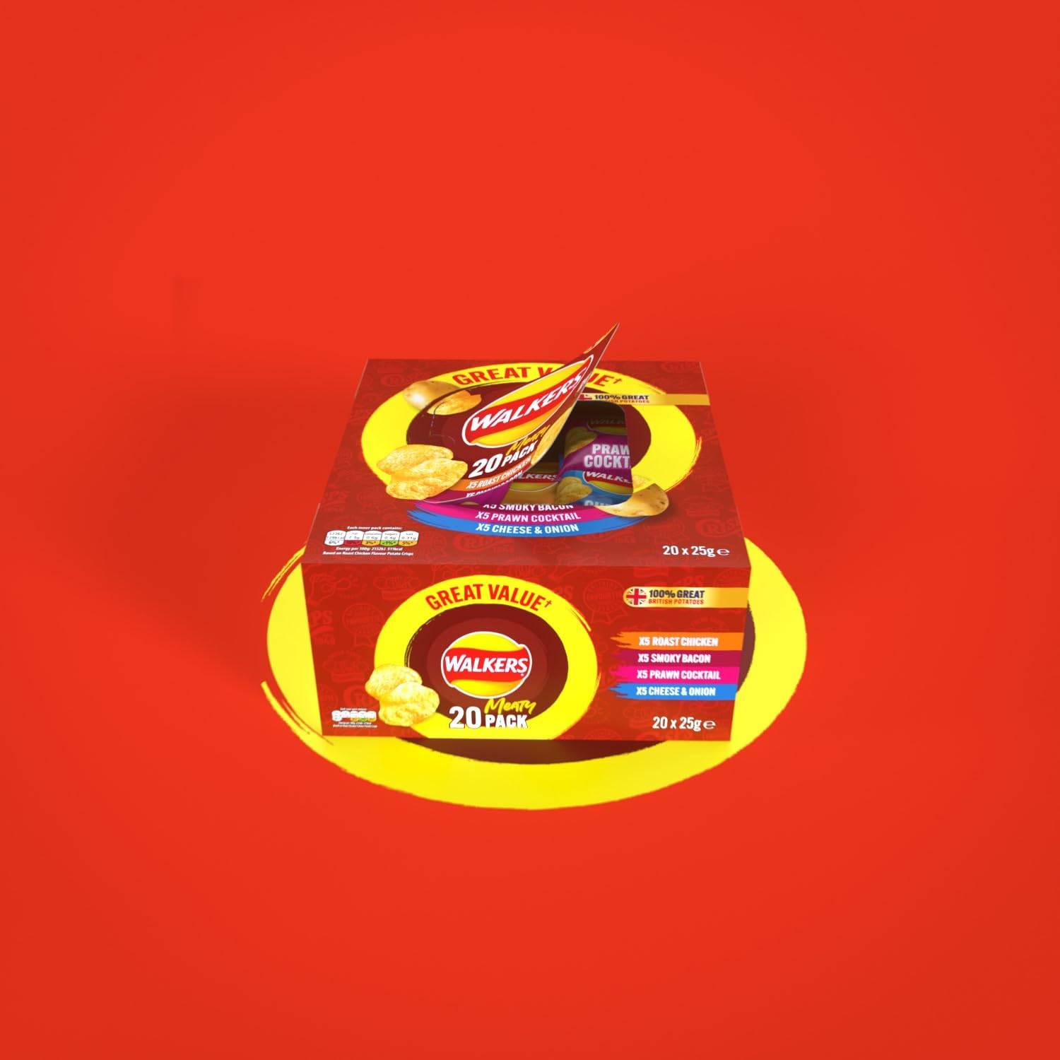 Walkers Meaty Variety Multipack Crisps 20x25g 3